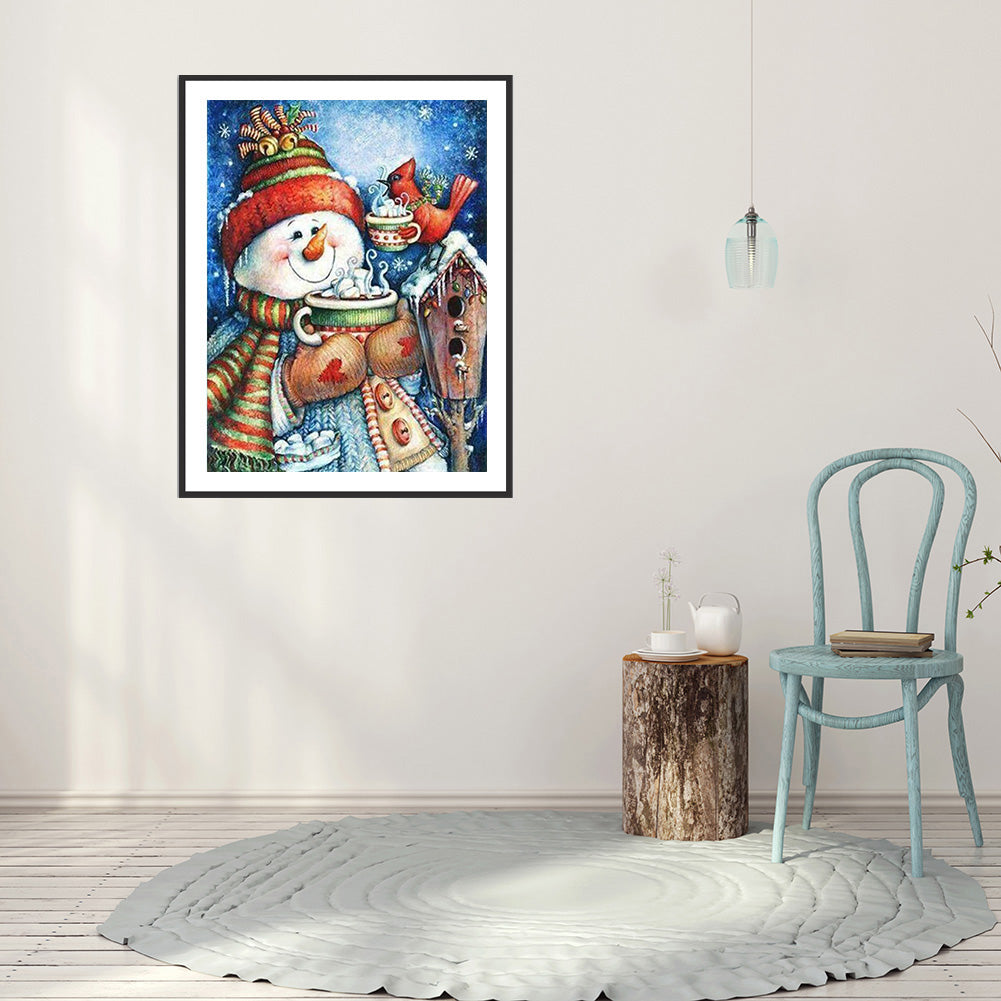 Cartoon Snowman - Full Round Drill Diamond Painting 30*40CM