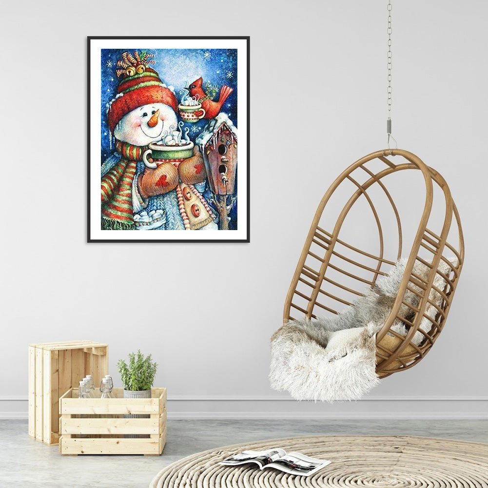 Cartoon Snowman - Full Round Drill Diamond Painting 30*40CM