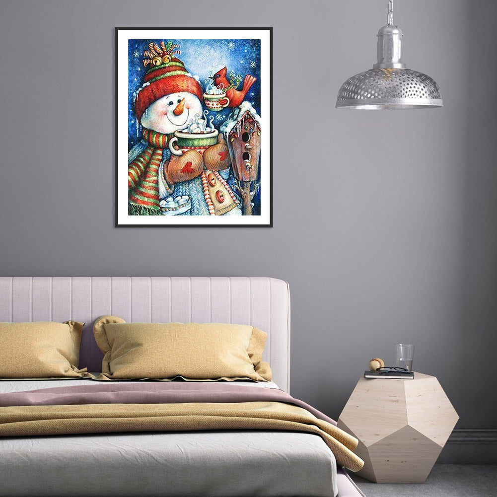 Cartoon Snowman - Full Round Drill Diamond Painting 30*40CM