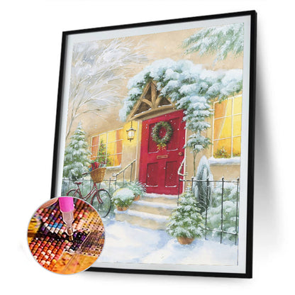 Snow House - Full Round Drill Diamond Painting 30*40CM