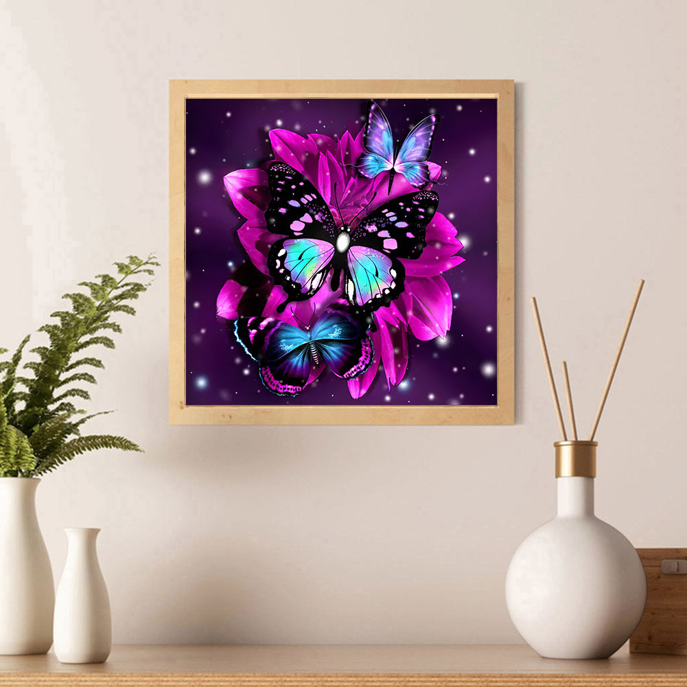 Butterfly - Full Round Drill Diamond Painting 30*30CM