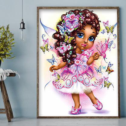 Butterfly Girl - Full Round Drill Diamond Painting 30*40CM