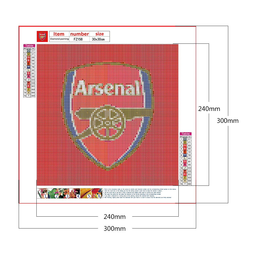 Football Club - Full Square Drill Diamond Painting 30*30CM