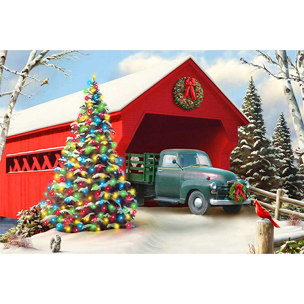 Christmas Car - Full Round Drill Diamond Painting 45*30CM