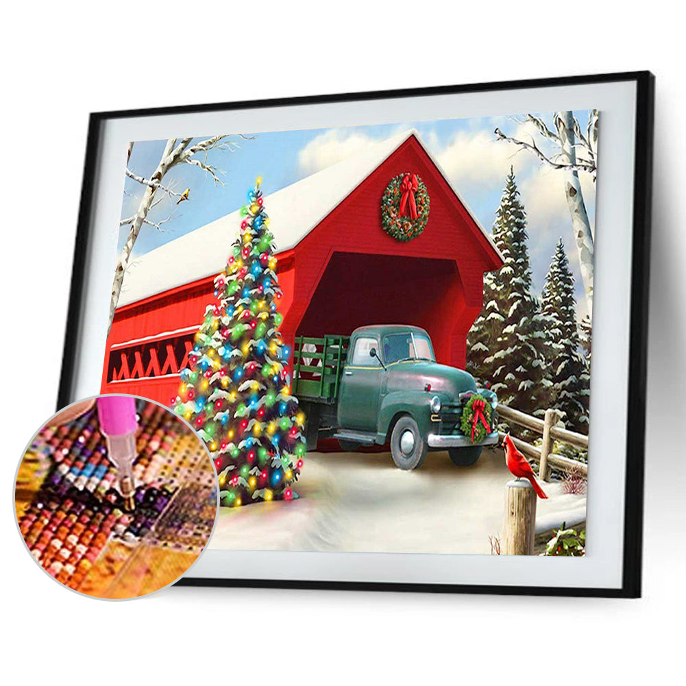 Christmas Car - Full Round Drill Diamond Painting 45*30CM