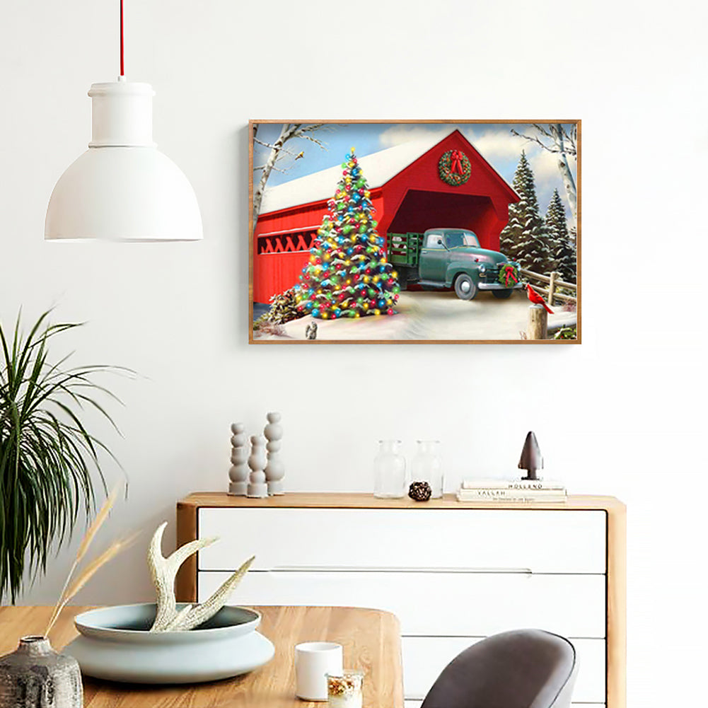 Christmas Car - Full Round Drill Diamond Painting 45*30CM