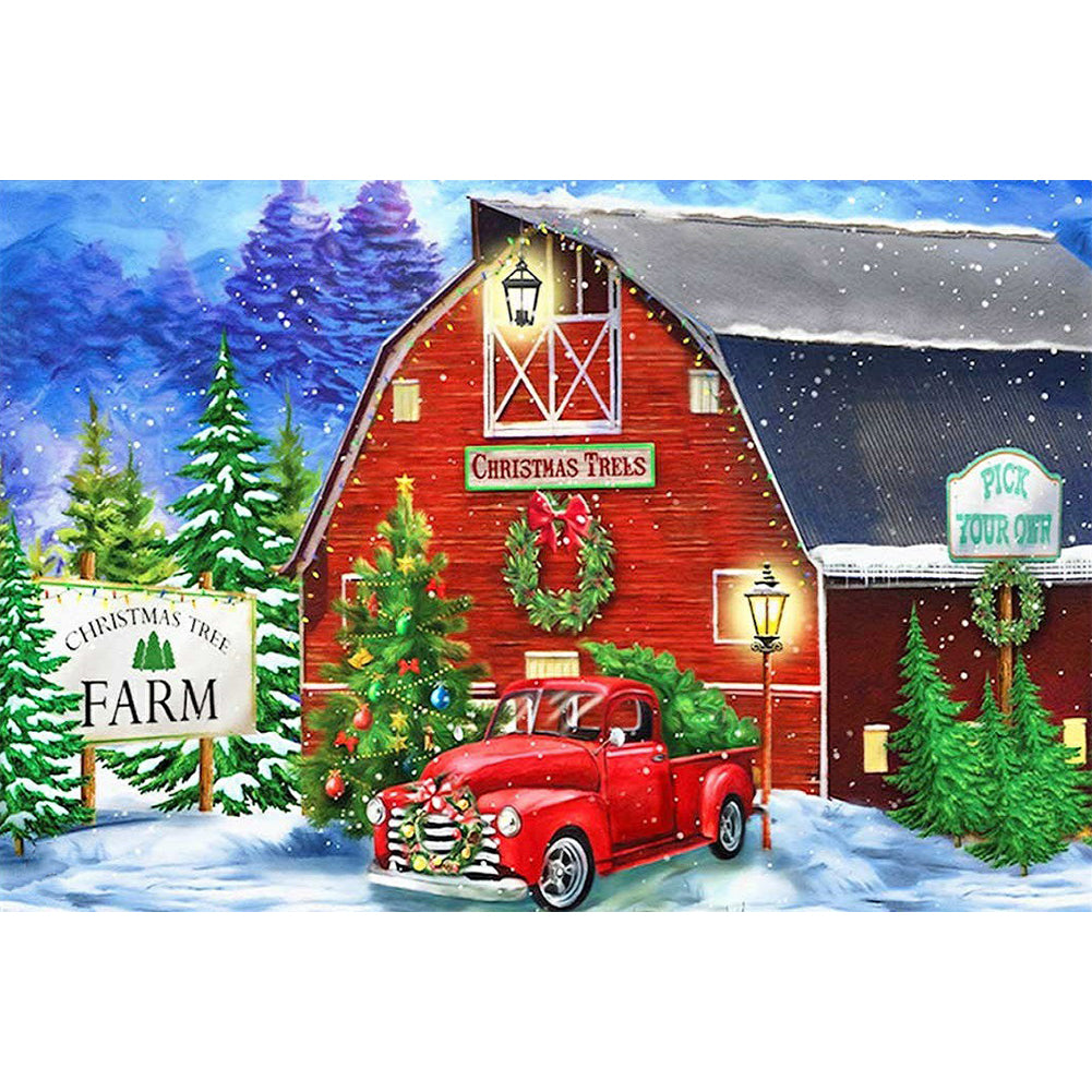 Christmas Car - Full Round Drill Diamond Painting 45*30CM