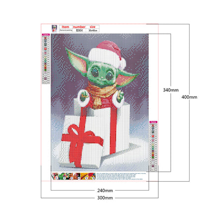 Christmas Yoda - Full Round Drill Diamond Painting 30*40CM