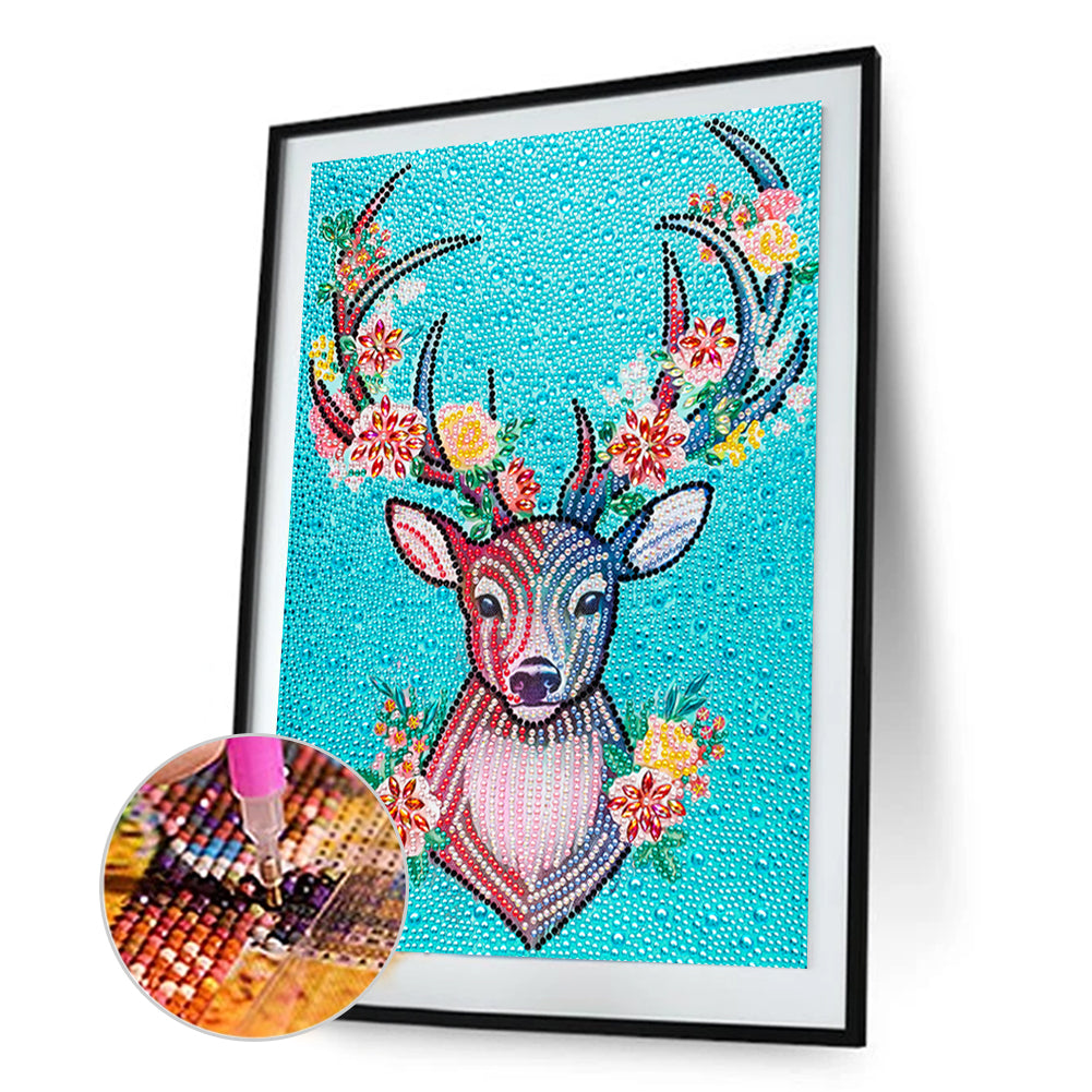 Deer - Special Shaped Drill Diamond Painting 30*40CM