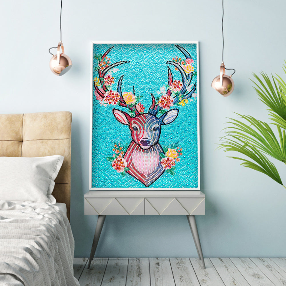 Deer - Special Shaped Drill Diamond Painting 30*40CM