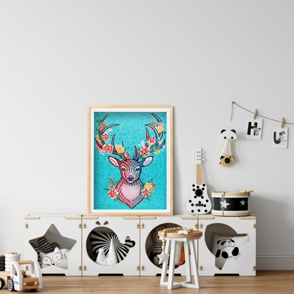 Deer - Special Shaped Drill Diamond Painting 30*40CM