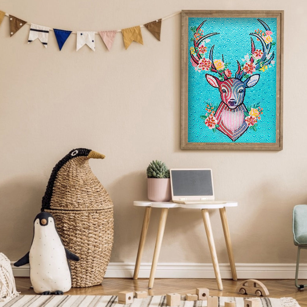 Deer - Special Shaped Drill Diamond Painting 30*40CM