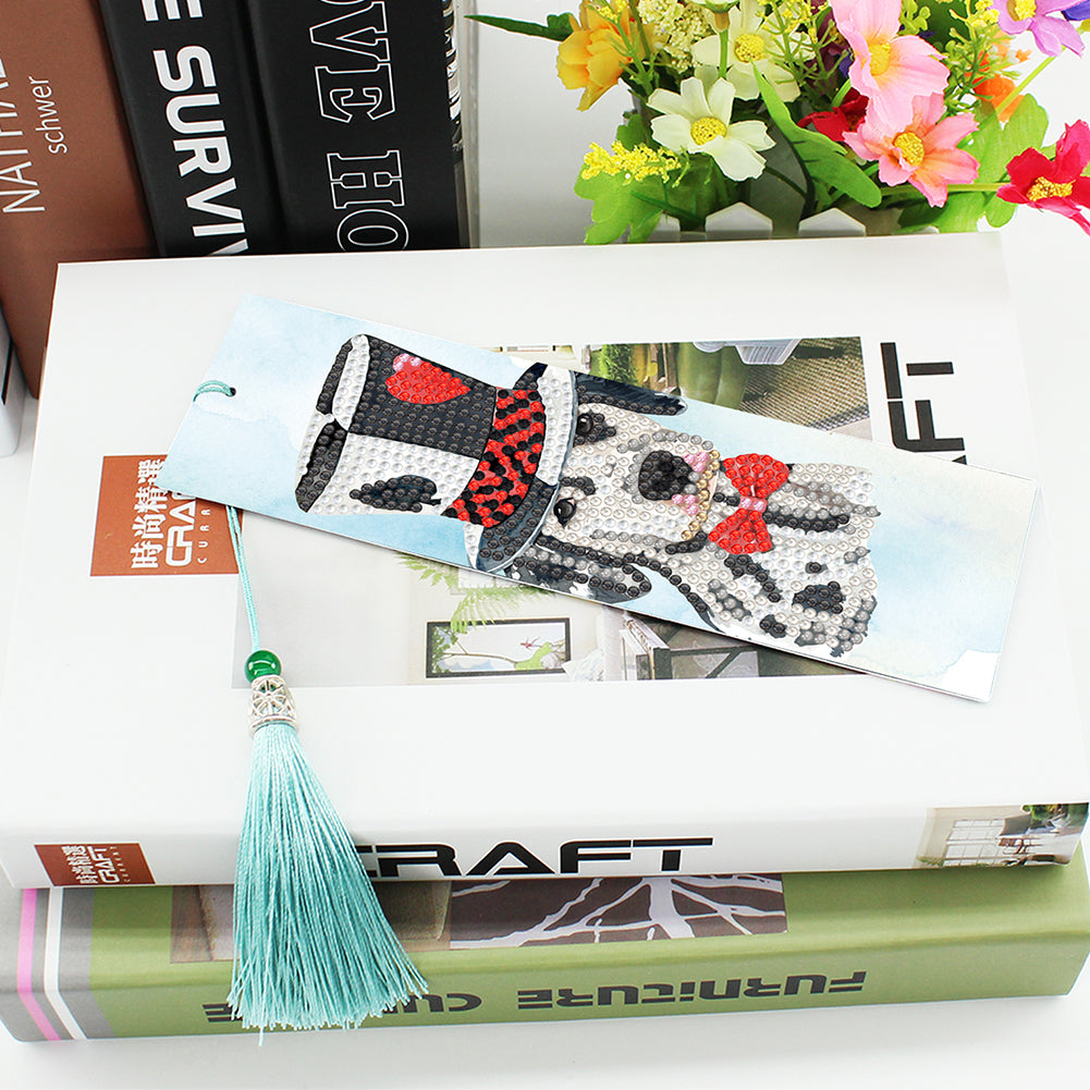 2pcs Diamond Painting Bookmark DIY Special Shaped Drill Animal Tassel Craft