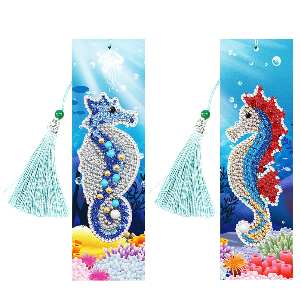 2pcs Diamond Painting Bookmark DIY Special Shaped Drill Animal Tassel Craft