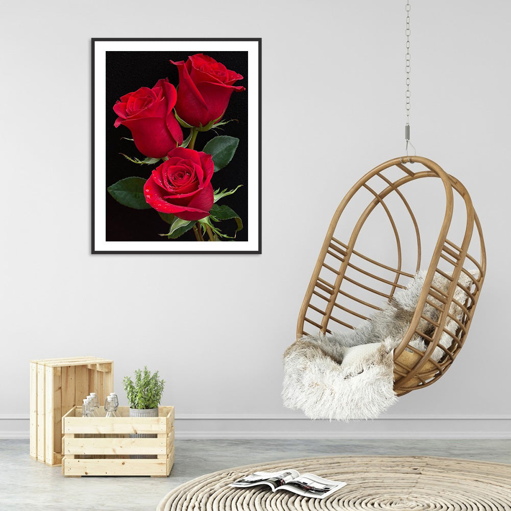 Red Roses - Full Round Drill Diamond Painting 30*40CM