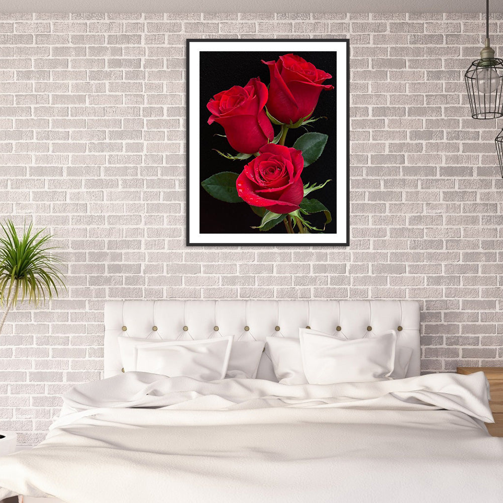 Red Roses - Full Round Drill Diamond Painting 30*40CM