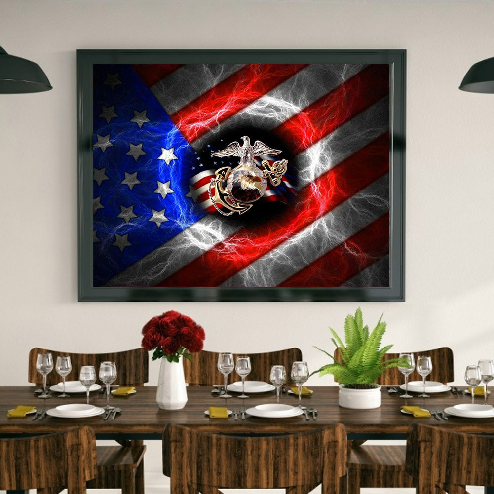 US Flag - Full Round Drill Diamond Painting 40*30CM
