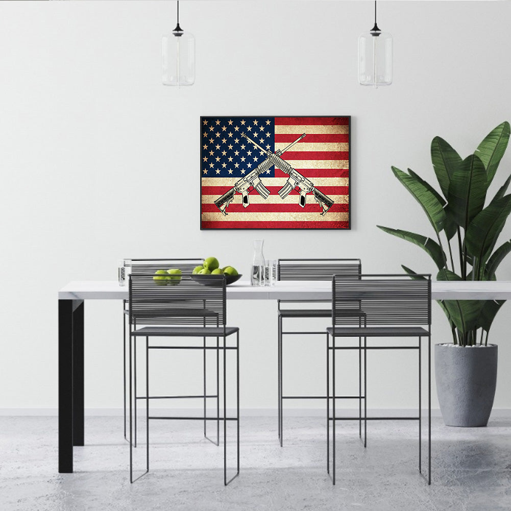US Flag - Full Round Drill Diamond Painting 40*30CM