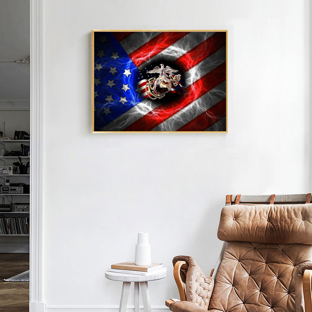 US Flag - Full Round Drill Diamond Painting 40*30CM