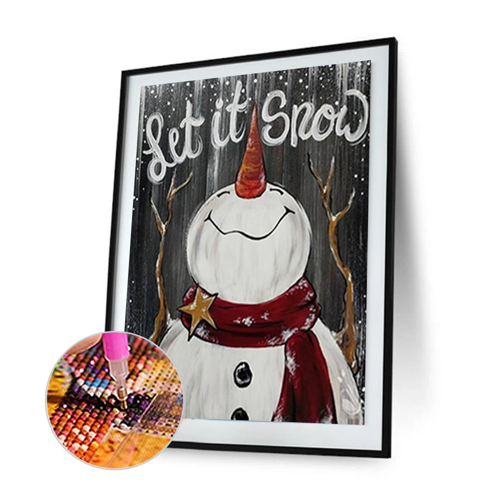 Snowman - Full Round Drill Diamond Painting 30*40CM