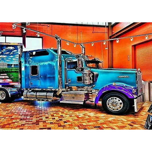 Blue Truck - Full Square Drill Diamond Painting 40*30CM