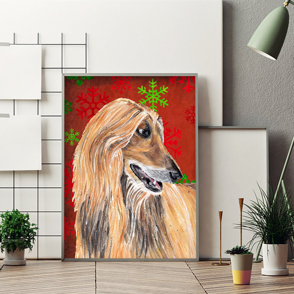 Christmas Dog - Full Round Drill Diamond Painting 30*40CM