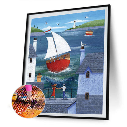 Childhood Seascape - Full Round Drill Diamond Painting 30*40CM
