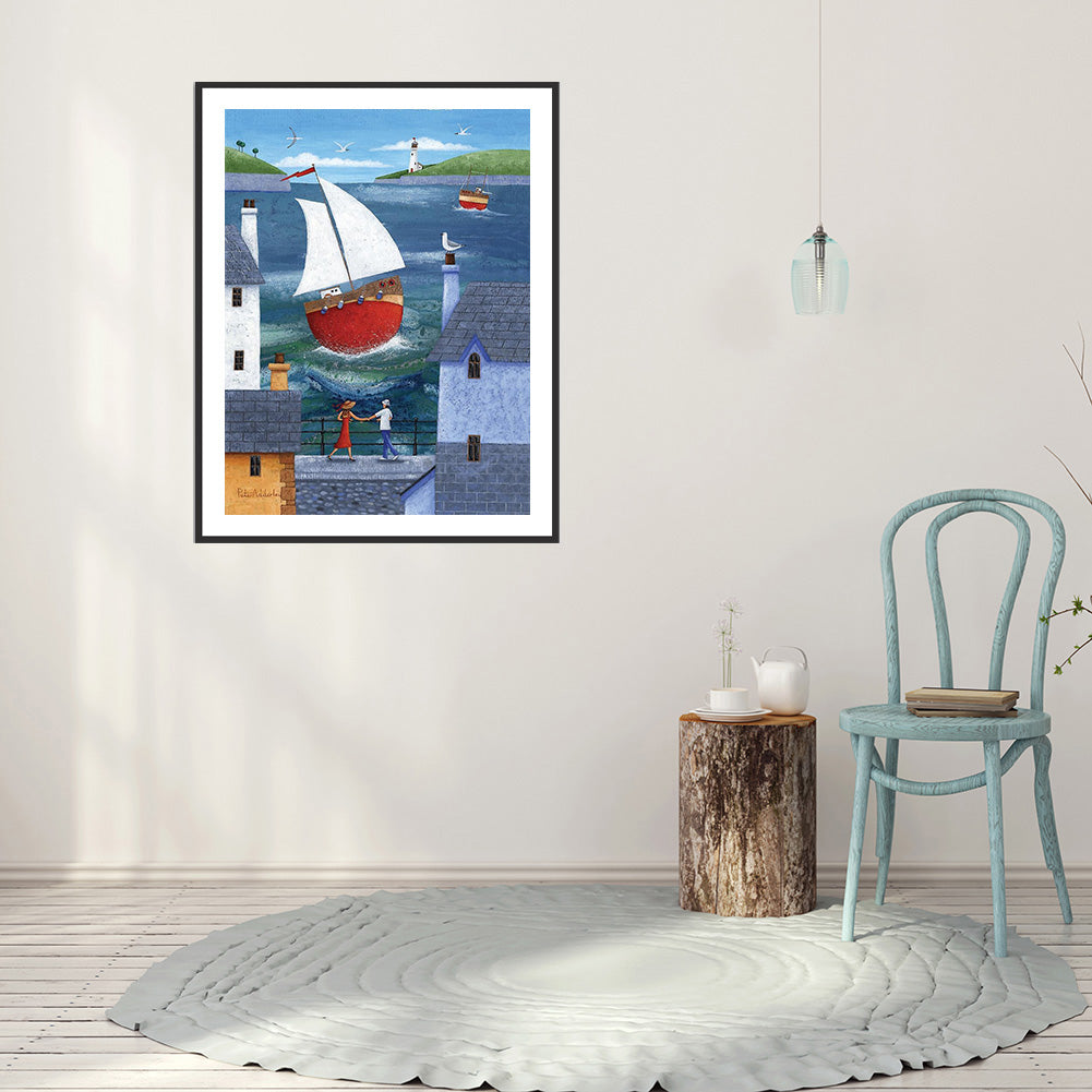 Childhood Seascape - Full Round Drill Diamond Painting 30*40CM