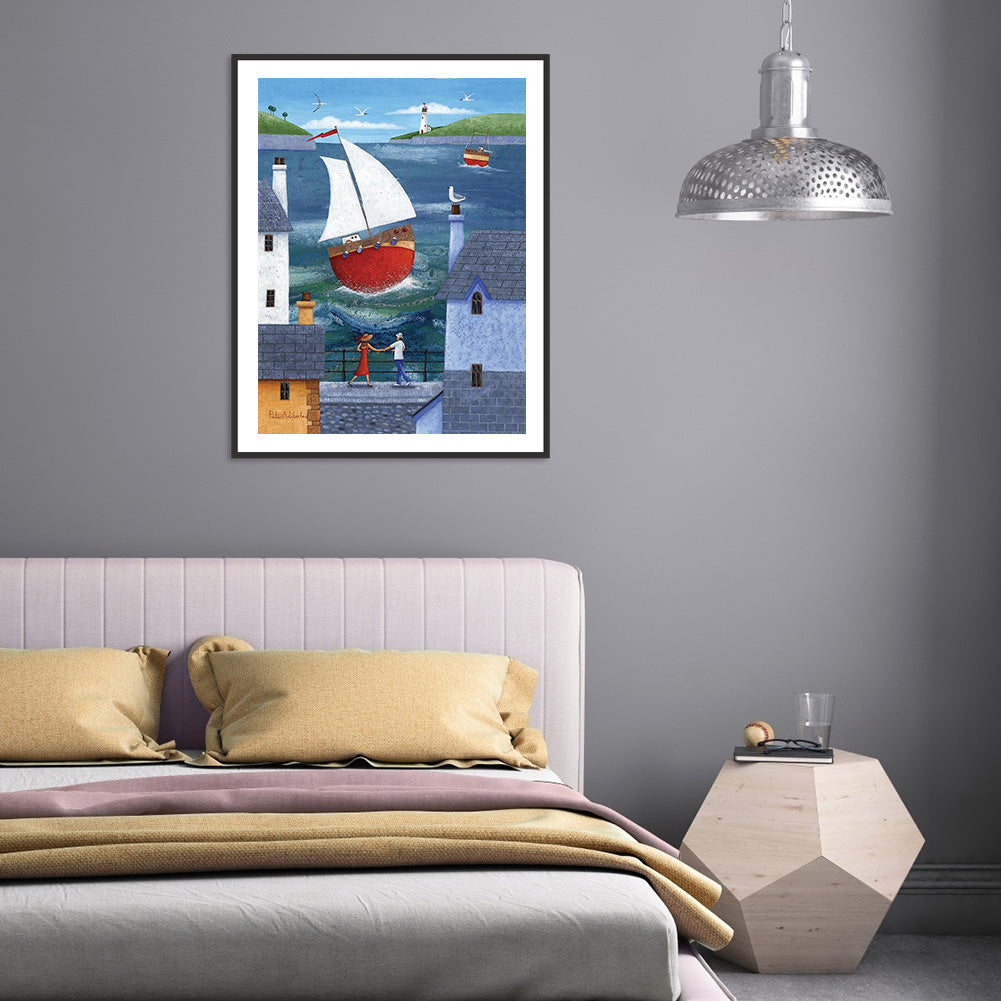 Childhood Seascape - Full Round Drill Diamond Painting 30*40CM