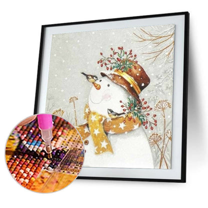 Snowman Bird - Full Round Drill Diamond Painting 30*30CM