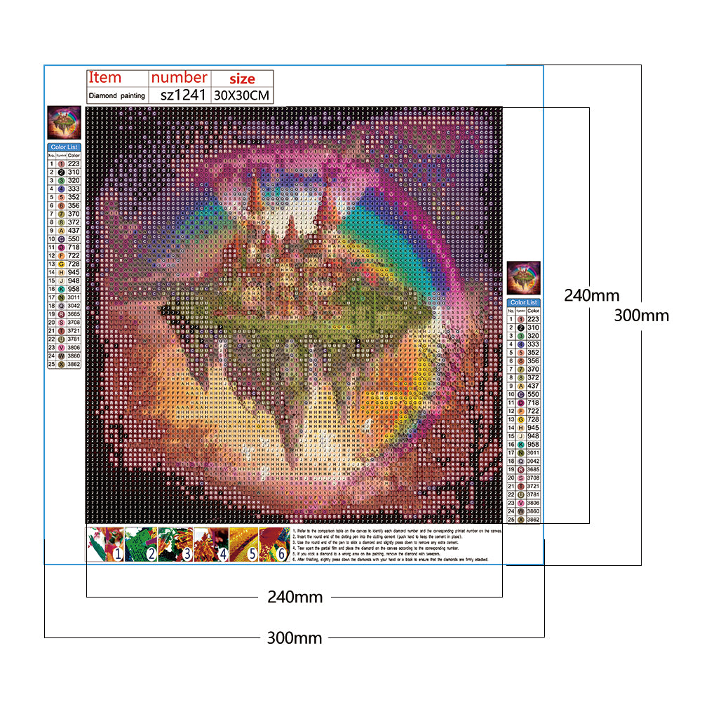 Rainbow Castle - Full Round Drill Diamond Painting 30*30CM