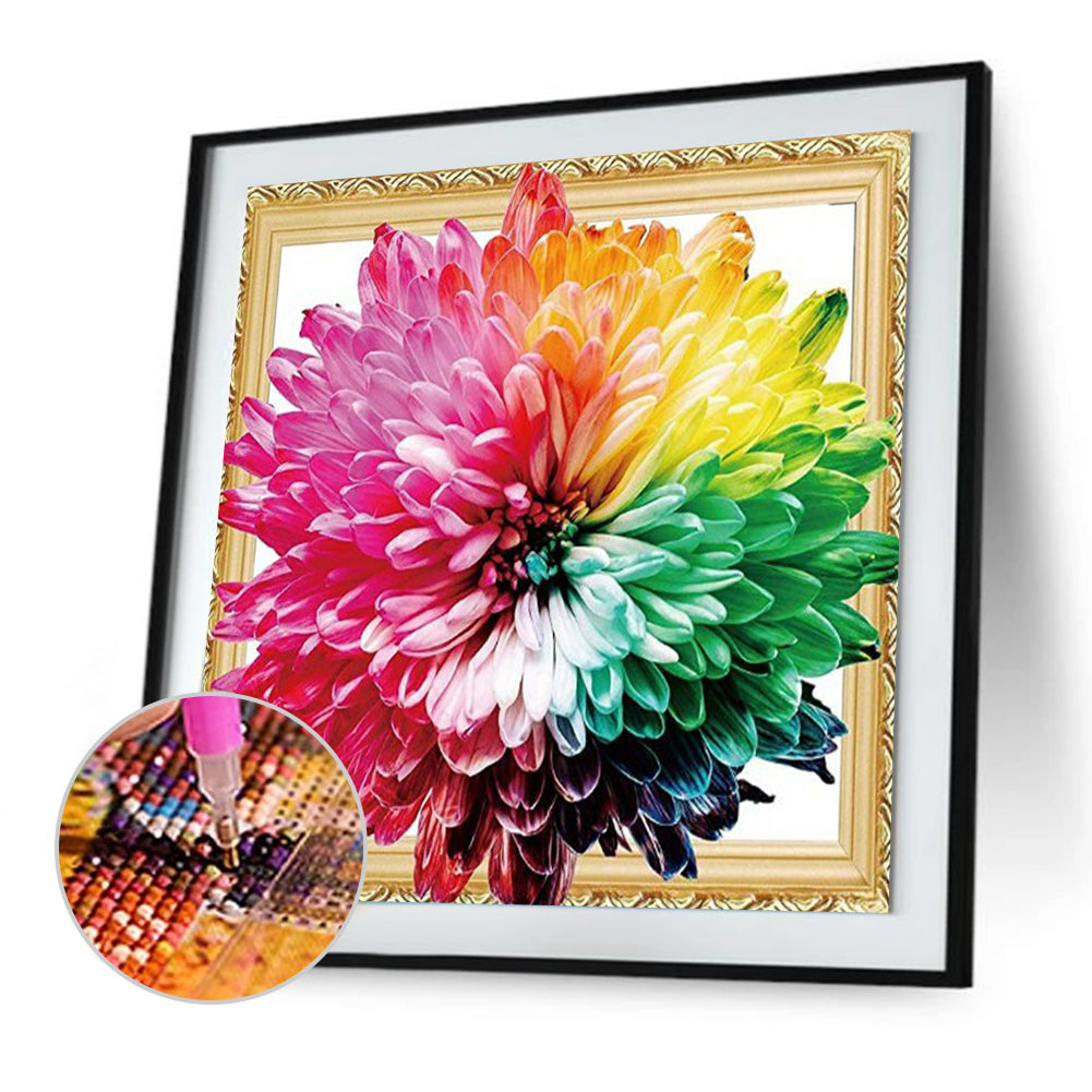 Rainbow Flower - Full Round Drill Diamond Painting 30*30CM