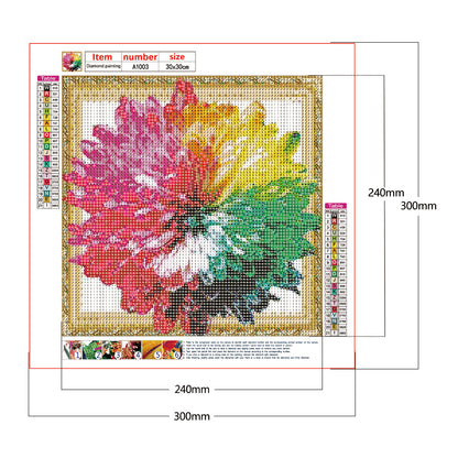 Rainbow Flower - Full Round Drill Diamond Painting 30*30CM