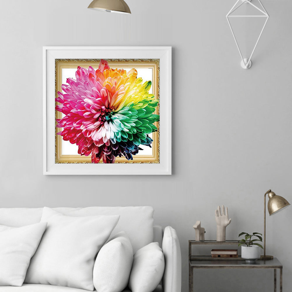 Rainbow Flower - Full Round Drill Diamond Painting 30*30CM