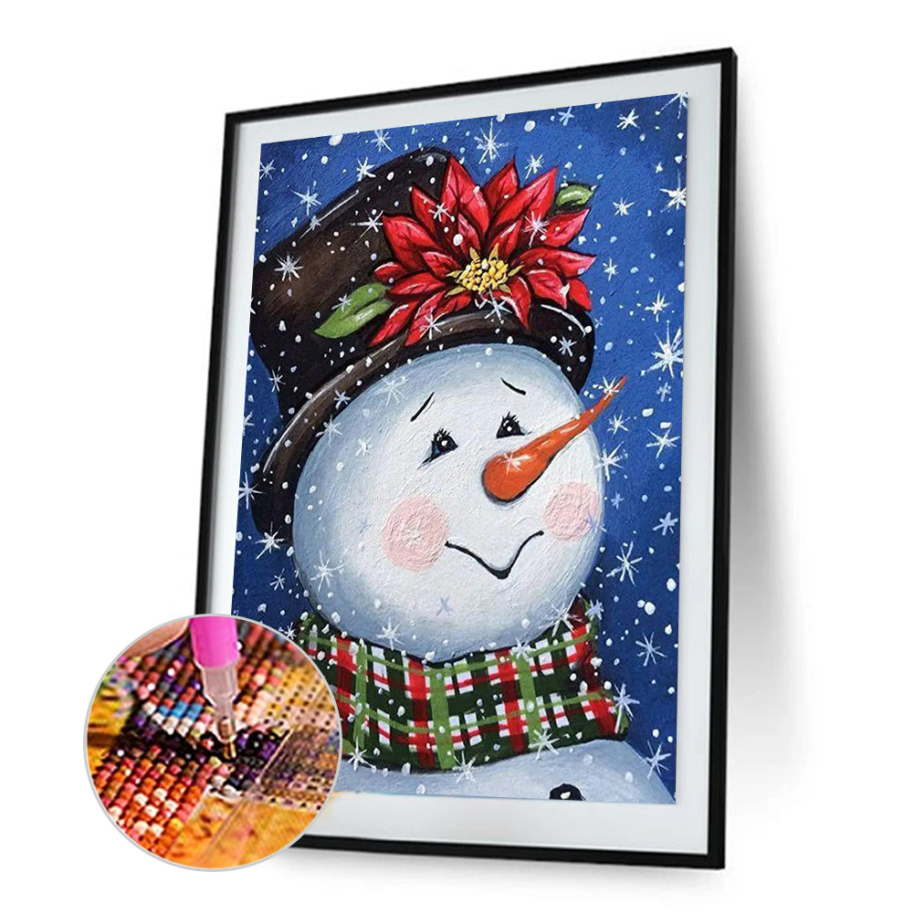 Shy Snowman - Full Round Drill Diamond Painting 30*40CM