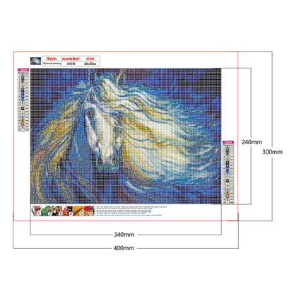 Flowing Horse - Full Round Drill Diamond Painting 40*30CM