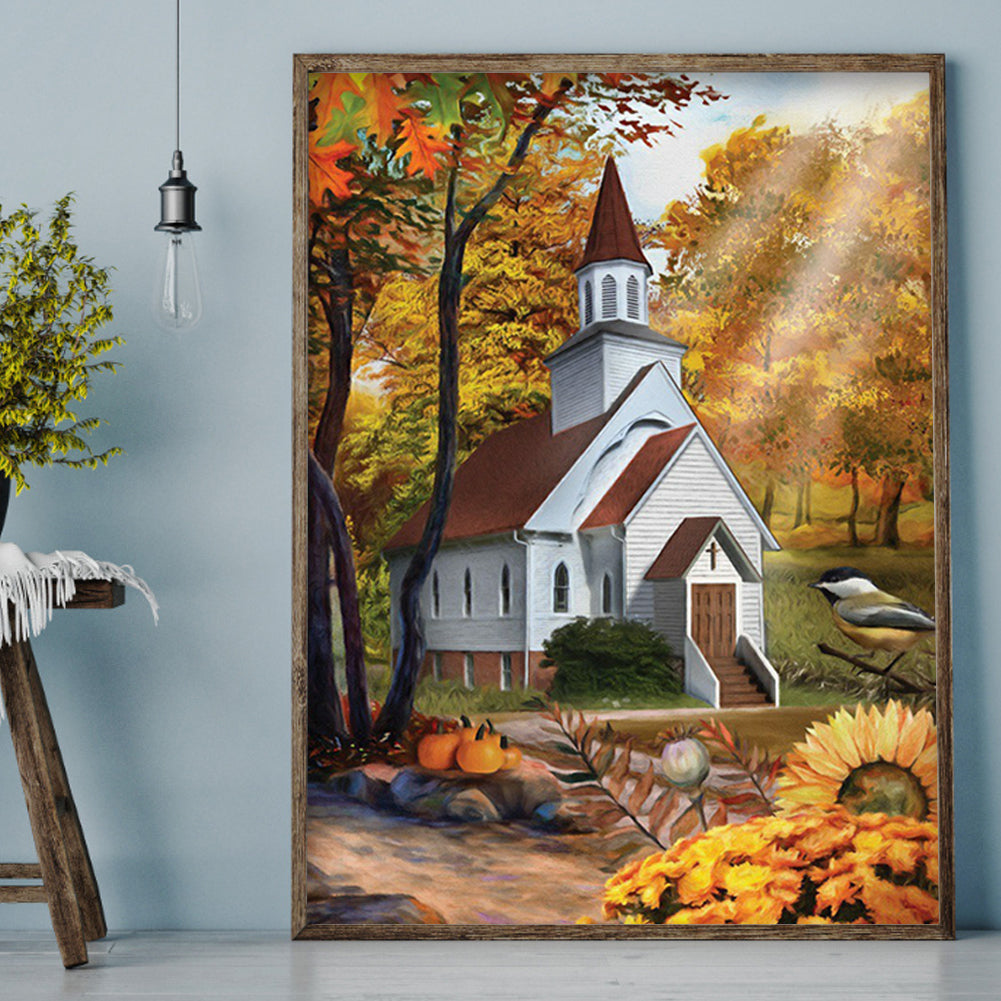 Church Scenery - Full Round Drill Diamond Painting 30*40CM