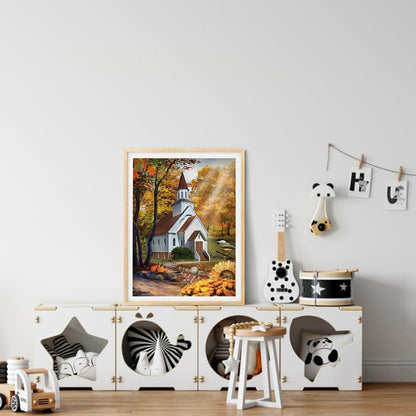 Church Scenery - Full Round Drill Diamond Painting 30*40CM