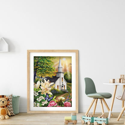 Church Scenery - Full Round Drill Diamond Painting 30*40CM