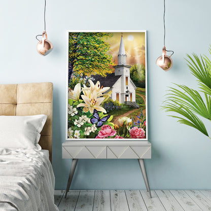 Church Scenery - Full Round Drill Diamond Painting 30*40CM