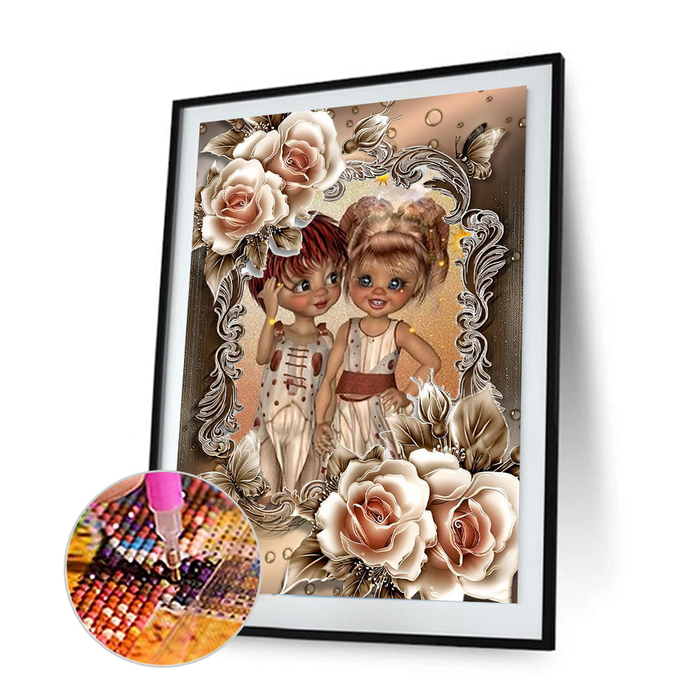 Rose Girls - Full Round Drill Diamond Painting 30*40CM