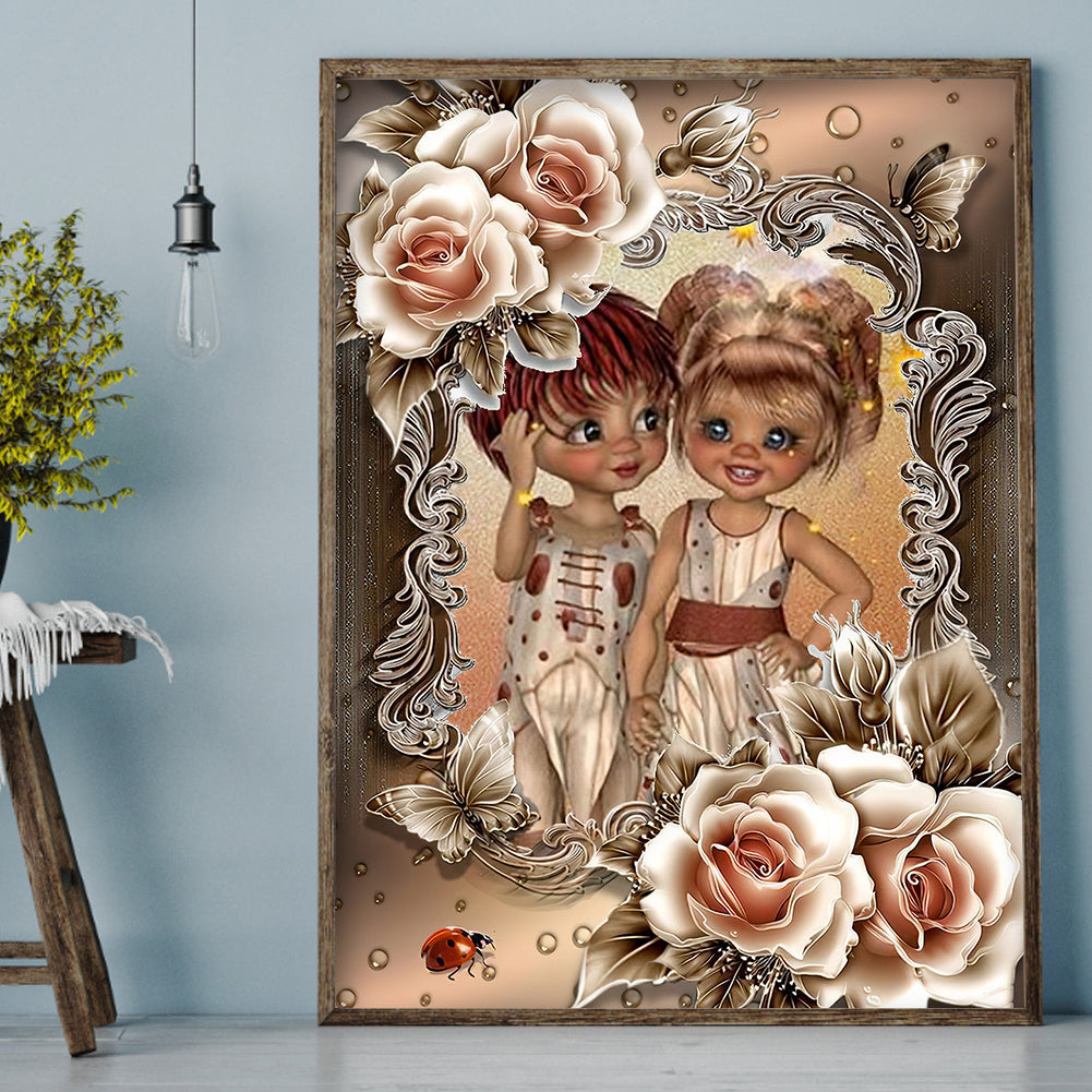 Rose Girls - Full Round Drill Diamond Painting 30*40CM