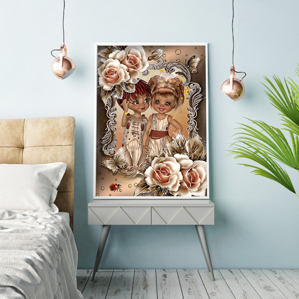 Rose Girls - Full Round Drill Diamond Painting 30*40CM