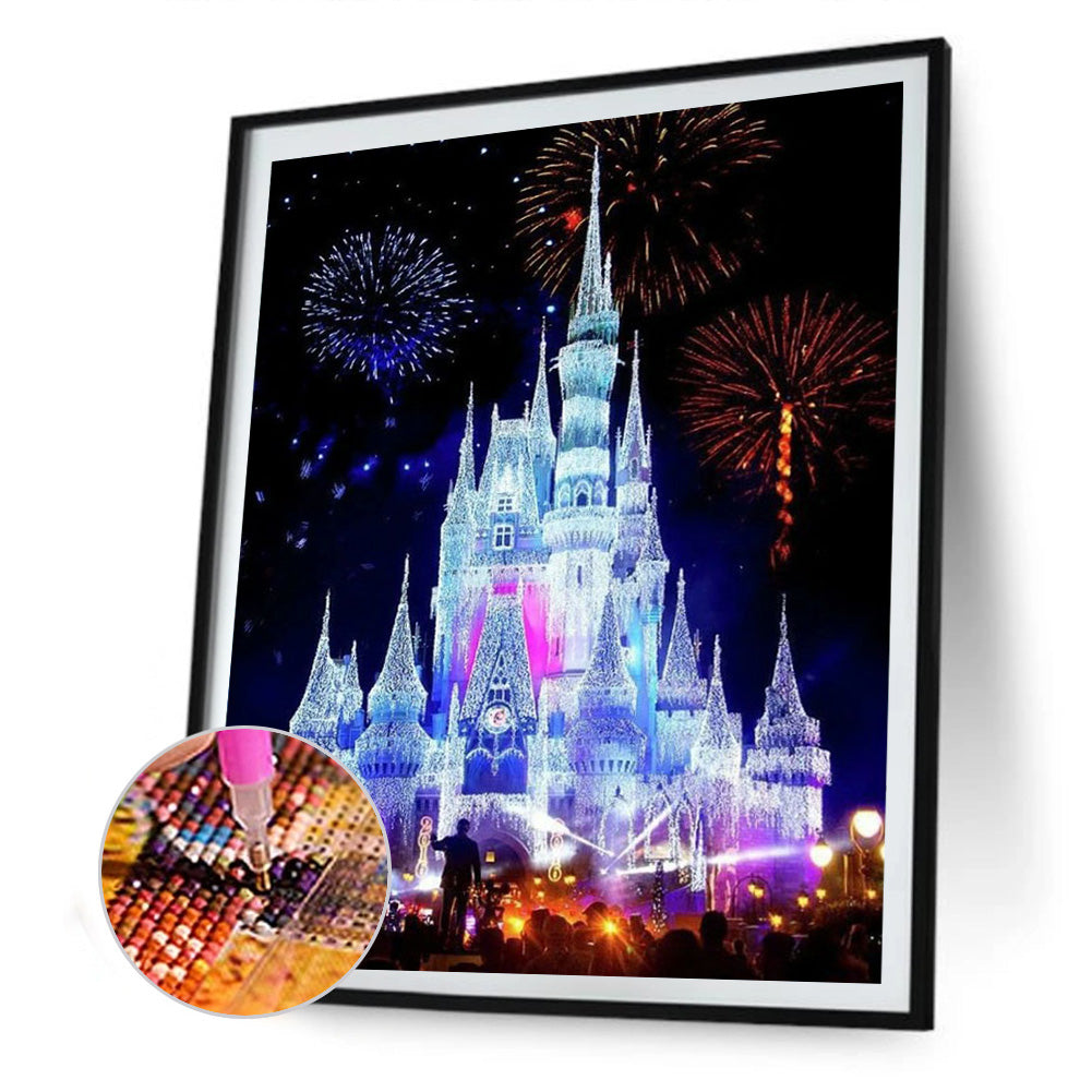 Fireworks Castle - Special Shaped Drill Diamond Painting 40*50CM