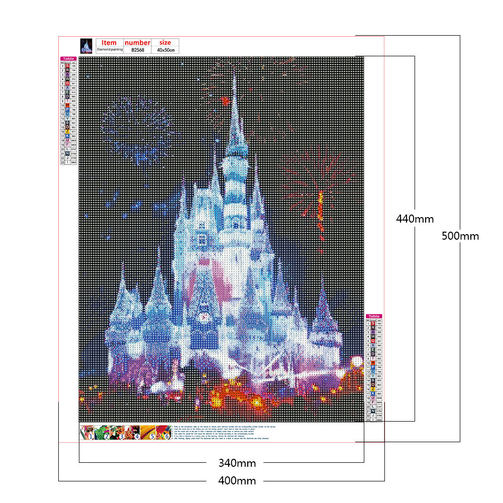 Fireworks Castle - Special Shaped Drill Diamond Painting 40*50CM