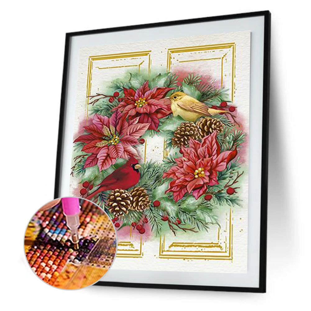 Christmas Wreath - Full Round Drill Diamond Painting 30*40CM