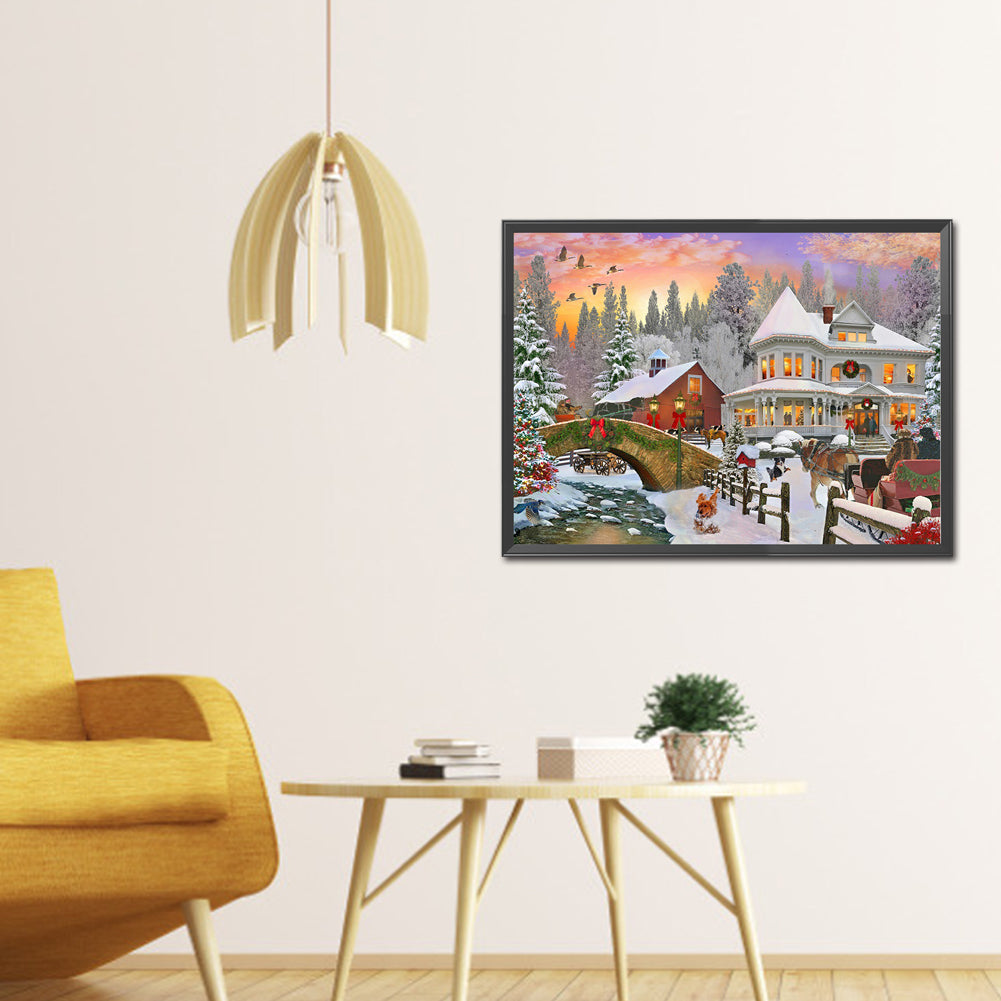 Christmas Atmosphere - Full Round Drill Diamond Painting 55*40CM