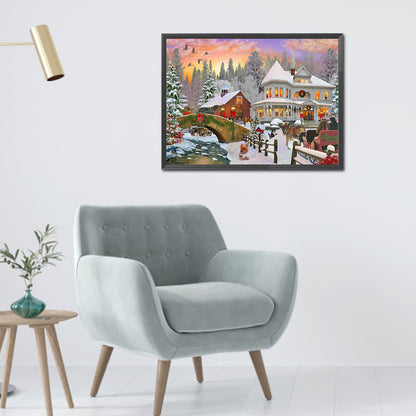 Christmas Atmosphere - Full Round Drill Diamond Painting 55*40CM