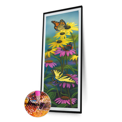 Butterfly Flower - Full Round Drill Diamond Painting 30*90CM