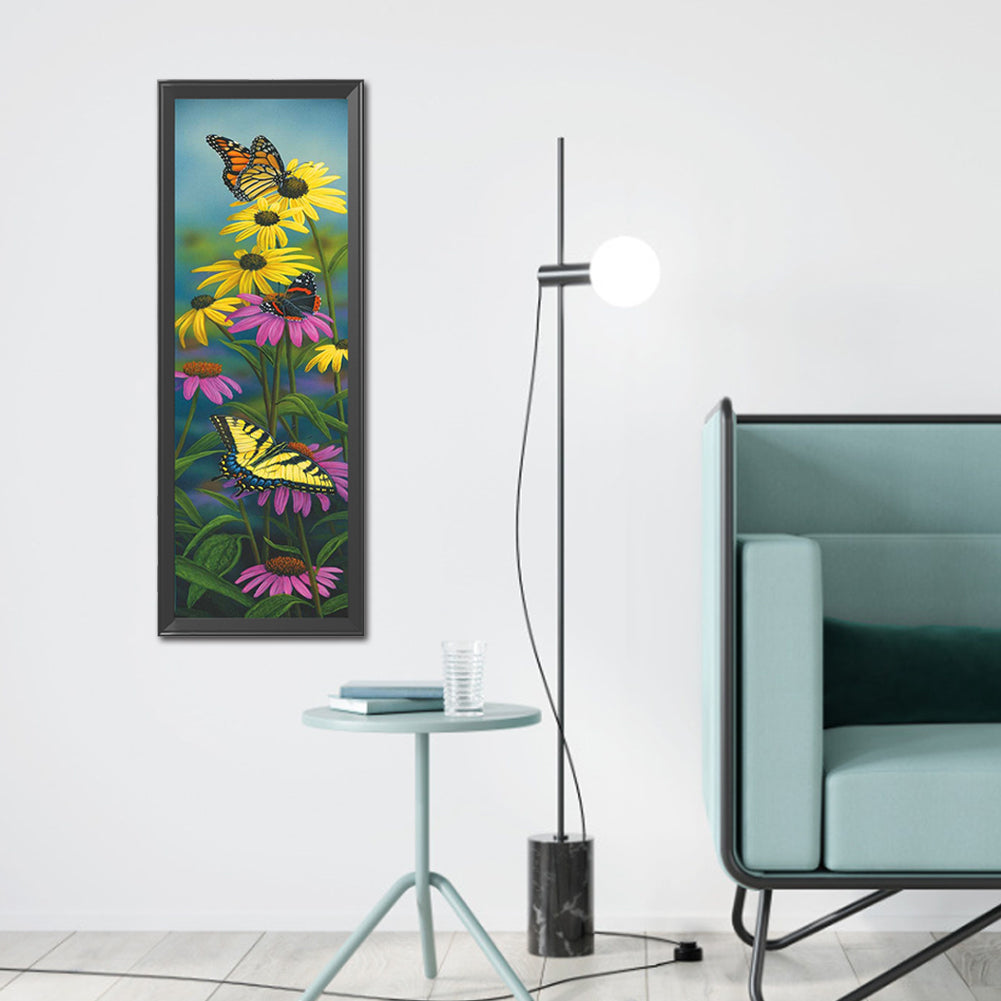 Butterfly Flower - Full Round Drill Diamond Painting 30*90CM